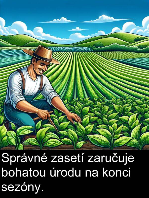 zasetí: Správné zasetí zaručuje bohatou úrodu na konci sezóny.
