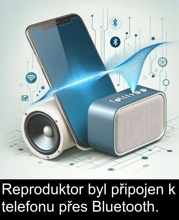 telefonu: Reproduktor byl připojen k telefonu přes Bluetooth.