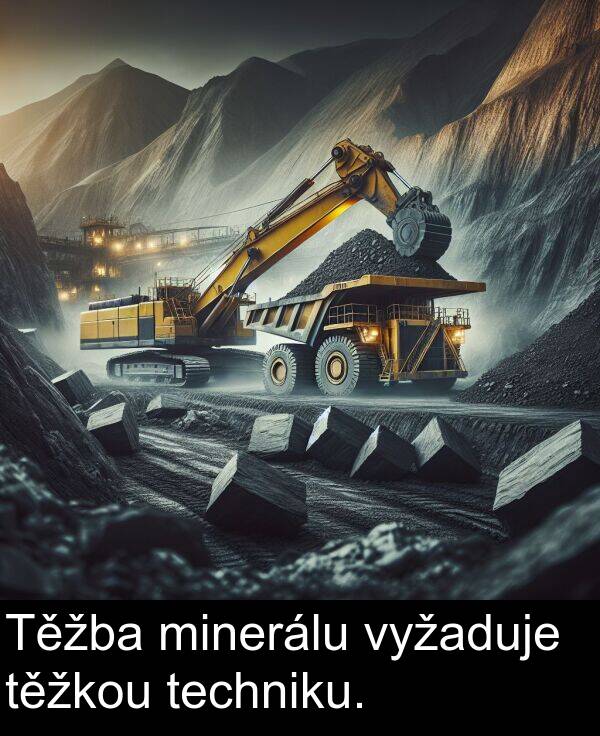 techniku: Těžba minerálu vyžaduje těžkou techniku.
