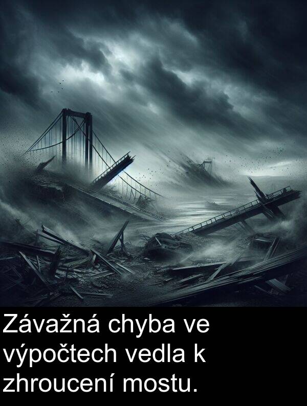 chyba: Závažná chyba ve výpočtech vedla k zhroucení mostu.