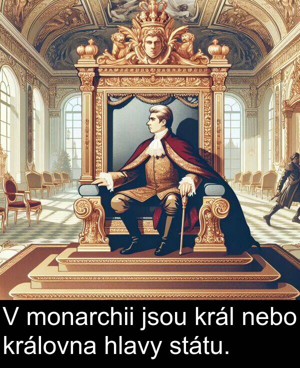 státu: V monarchii jsou král nebo královna hlavy státu.