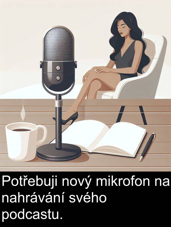 podcastu: Potřebuji nový mikrofon na nahrávání svého podcastu.