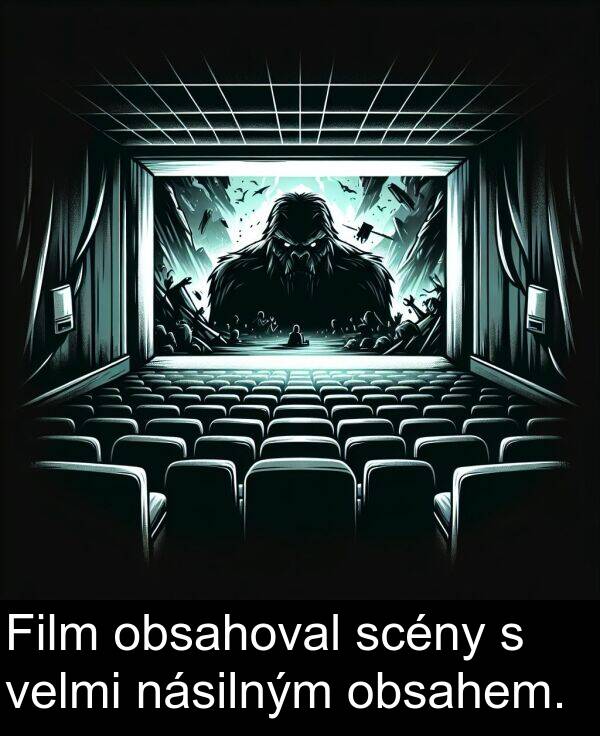 scény: Film obsahoval scény s velmi násilným obsahem.