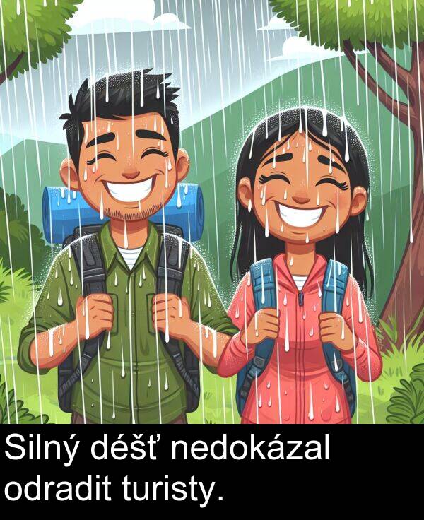 nedokázal: Silný déšť nedokázal odradit turisty.