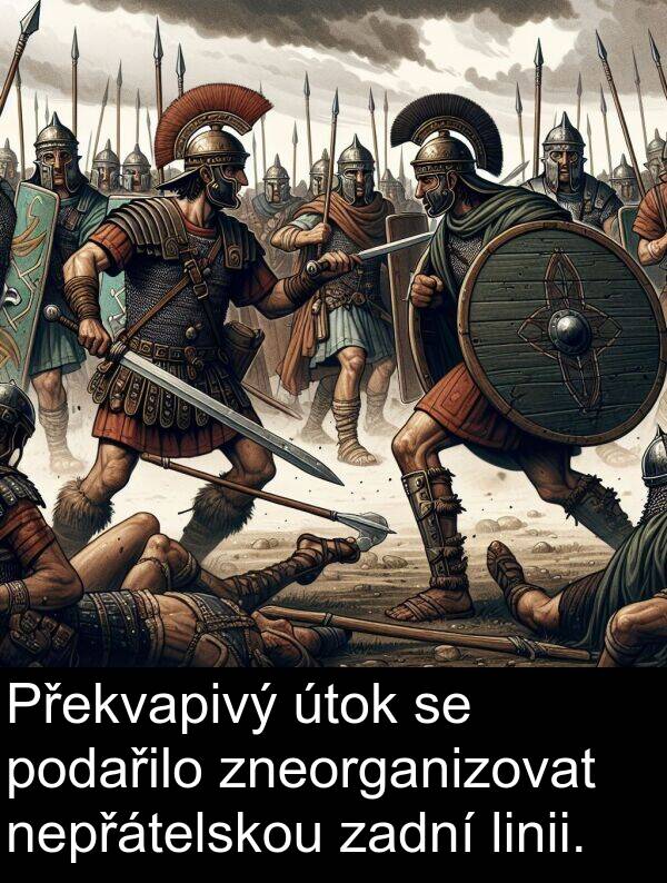 zadní: Překvapivý útok se podařilo zneorganizovat nepřátelskou zadní linii.