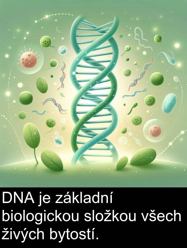 živých: DNA je základní biologickou složkou všech živých bytostí.