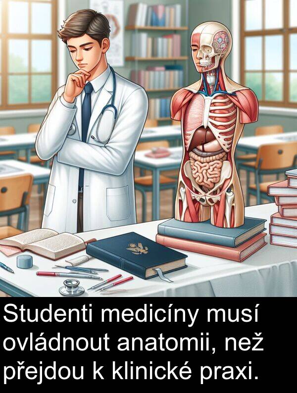 anatomii: Studenti medicíny musí ovládnout anatomii, než přejdou k klinické praxi.