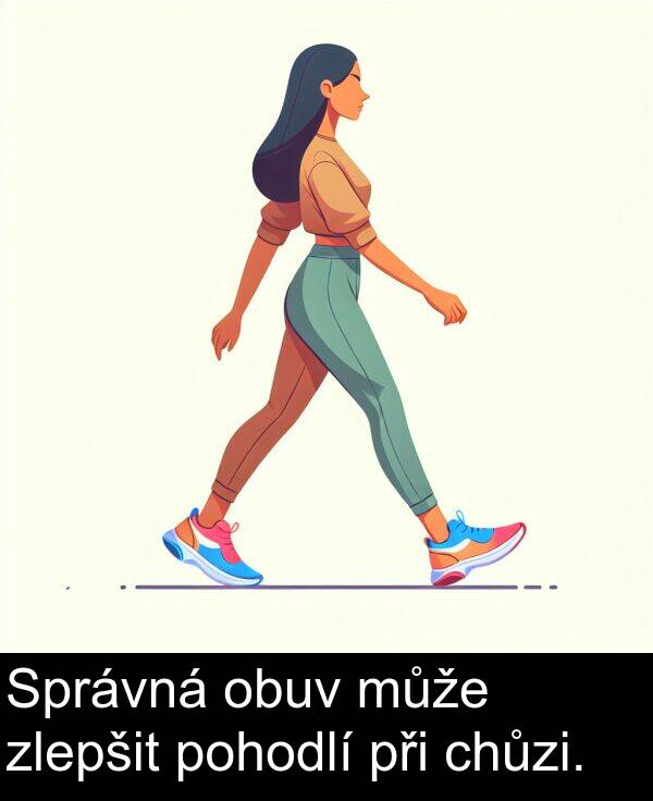 chůzi: Správná obuv může zlepšit pohodlí při chůzi.