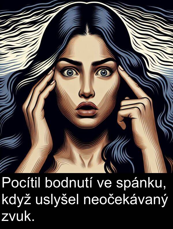 uslyšel: Pocítil bodnutí ve spánku, když uslyšel neočekávaný zvuk.