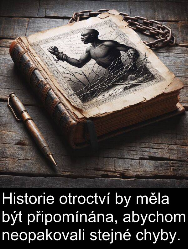 chyby: Historie otroctví by měla být připomínána, abychom neopakovali stejné chyby.