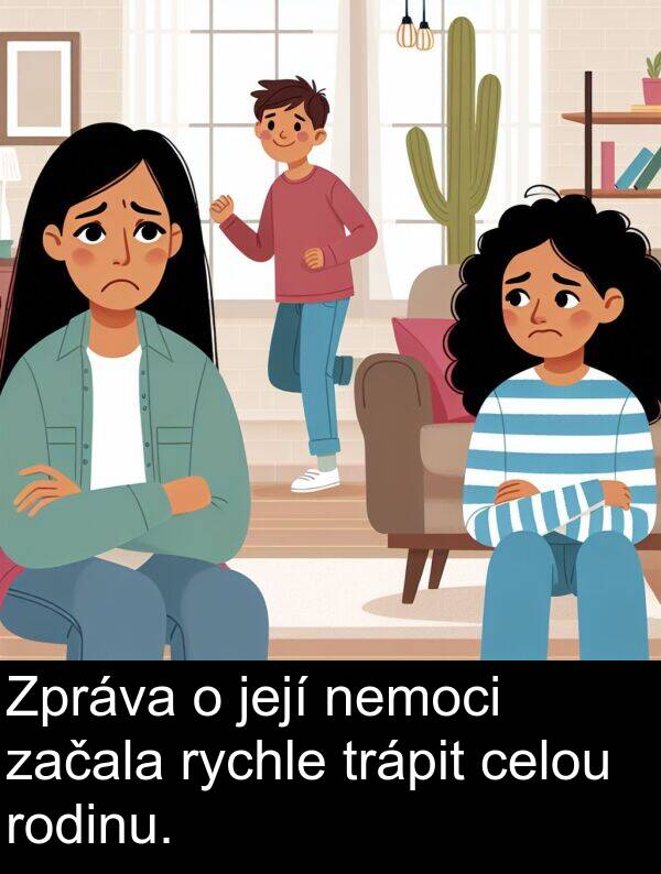 celou: Zpráva o její nemoci začala rychle trápit celou rodinu.