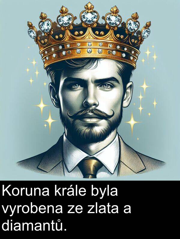 diamantů: Koruna krále byla vyrobena ze zlata a diamantů.