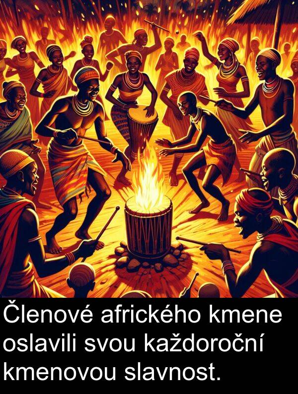 afrického: Členové afrického kmene oslavili svou každoroční kmenovou slavnost.