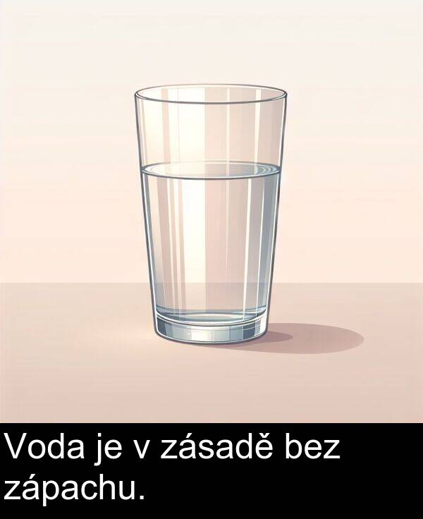 bez: Voda je v zásadě bez zápachu.
