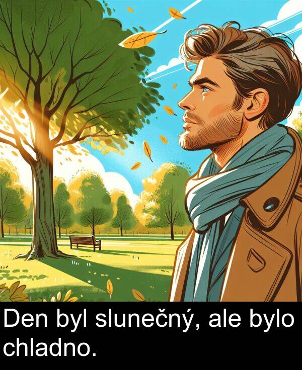 ale: Den byl slunečný, ale bylo chladno.