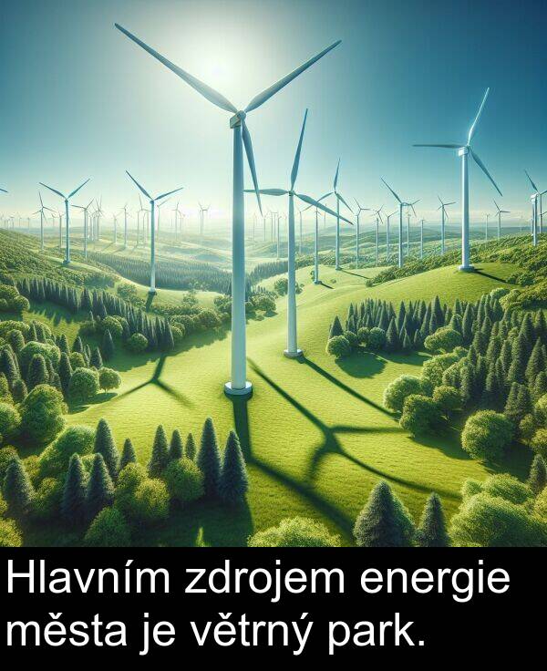 energie: Hlavním zdrojem energie města je větrný park.