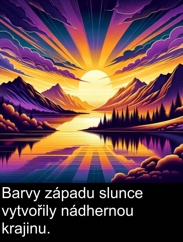 nádhernou: Barvy západu slunce vytvořily nádhernou krajinu.