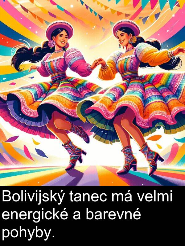 tanec: Bolivijský tanec má velmi energické a barevné pohyby.