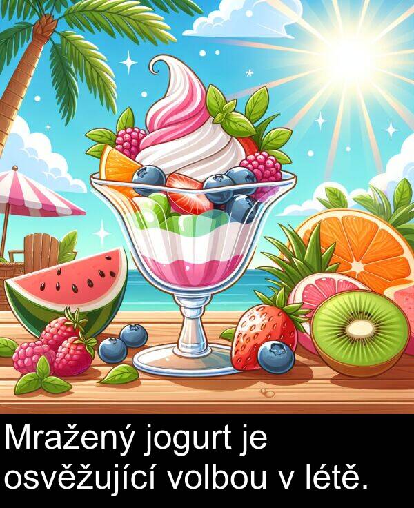 jogurt: Mražený jogurt je osvěžující volbou v létě.