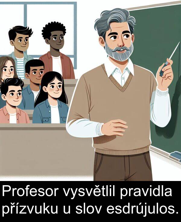 esdrújulos: Profesor vysvětlil pravidla přízvuku u slov esdrújulos.