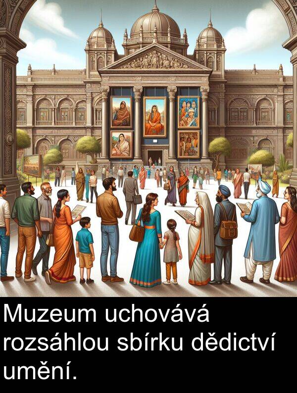 sbírku: Muzeum uchovává rozsáhlou sbírku dědictví umění.