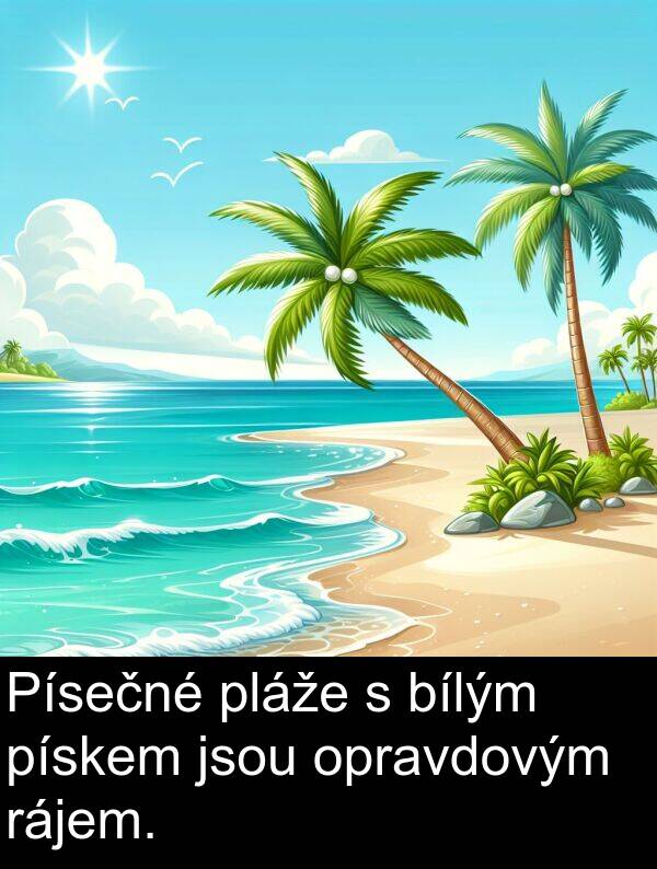 opravdovým: Písečné pláže s bílým pískem jsou opravdovým rájem.