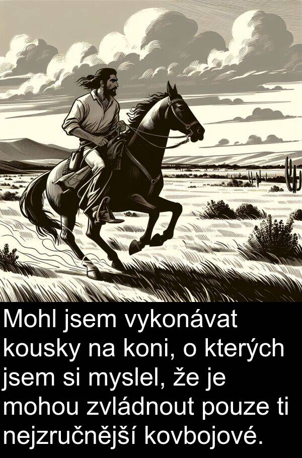 nejzručnější: Mohl jsem vykonávat kousky na koni, o kterých jsem si myslel, že je mohou zvládnout pouze ti nejzručnější kovbojové.
