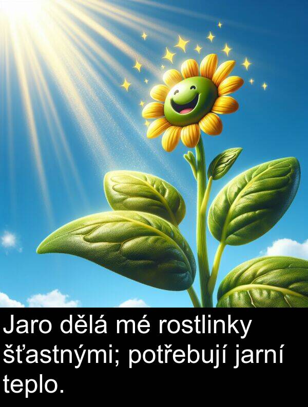 potřebují: Jaro dělá mé rostlinky šťastnými; potřebují jarní teplo.