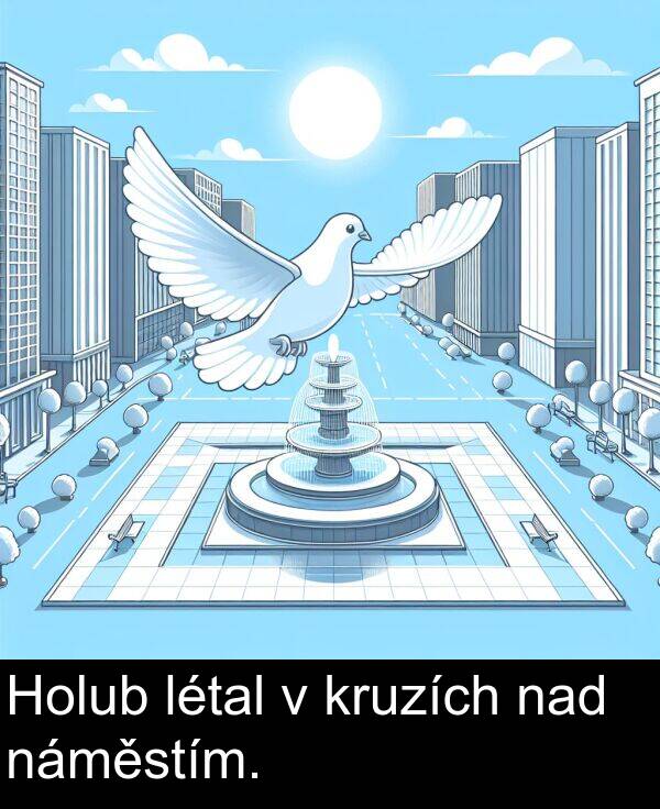 nad: Holub létal v kruzích nad náměstím.