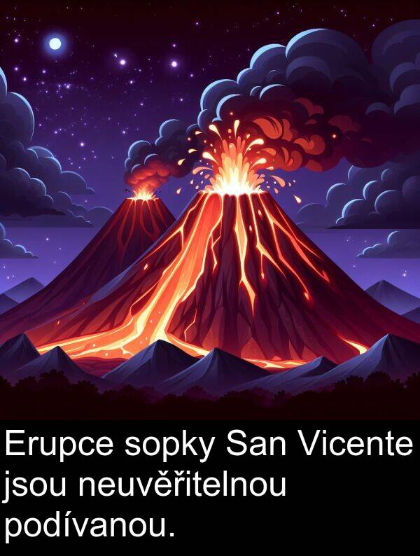 podívanou: Erupce sopky San Vicente jsou neuvěřitelnou podívanou.