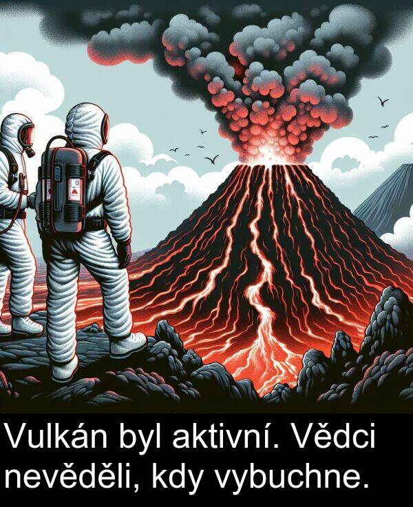 aktivní: Vulkán byl aktivní. Vědci nevěděli, kdy vybuchne.