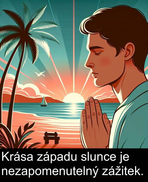 nezapomenutelný: Krása západu slunce je nezapomenutelný zážitek.