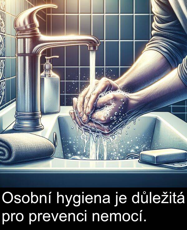 nemocí: Osobní hygiena je důležitá pro prevenci nemocí.