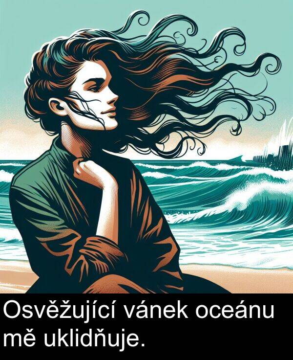 vánek: Osvěžující vánek oceánu mě uklidňuje.