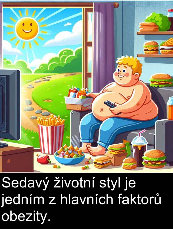 životní: Sedavý životní styl je jedním z hlavních faktorů obezity.
