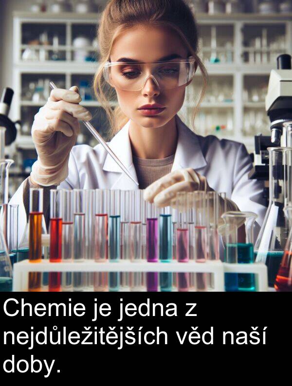 věd: Chemie je jedna z nejdůležitějších věd naší doby.