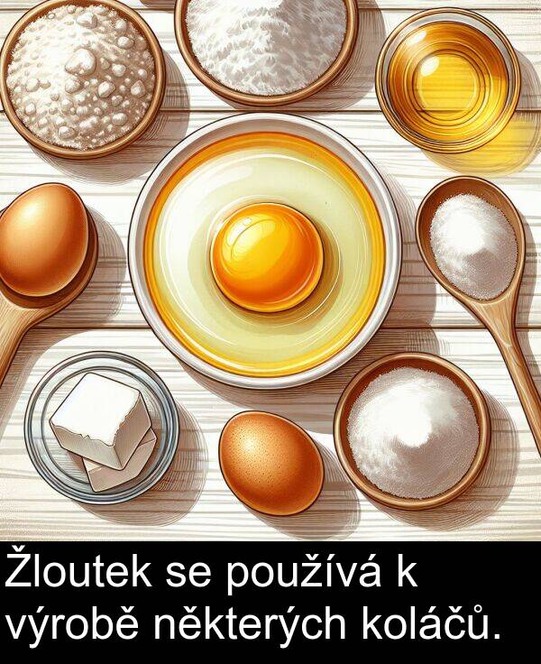 koláčů: Žloutek se používá k výrobě některých koláčů.