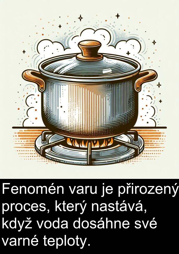 varné: Fenomén varu je přirozený proces, který nastává, když voda dosáhne své varné teploty.