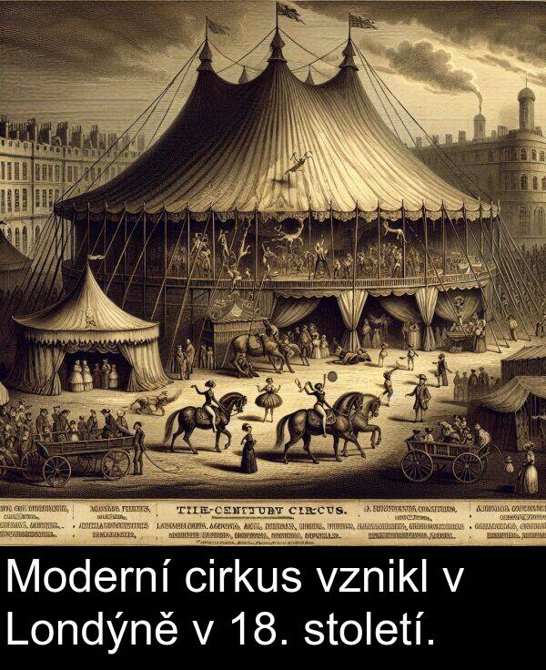 cirkus: Moderní cirkus vznikl v Londýně v 18. století.