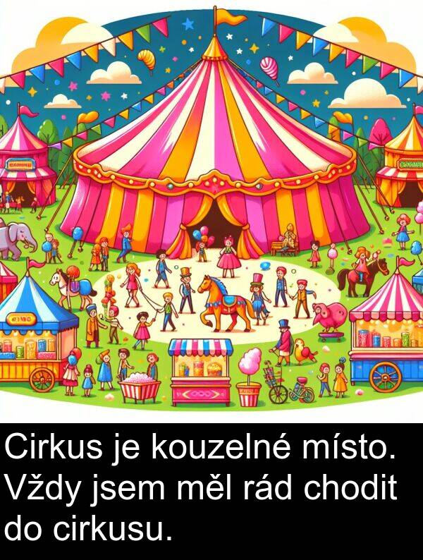 cirkusu: Cirkus je kouzelné místo. Vždy jsem měl rád chodit do cirkusu.