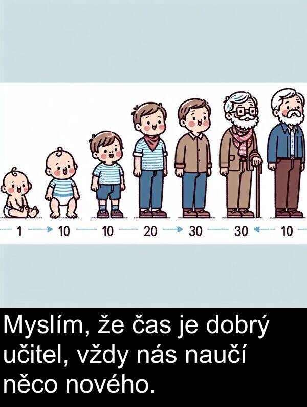 učitel: Myslím, že čas je dobrý učitel, vždy nás naučí něco nového.
