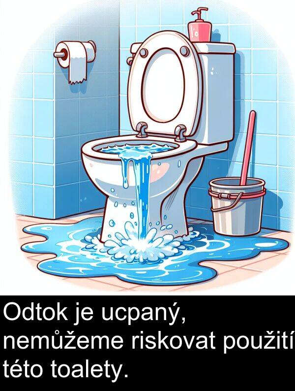 ucpaný: Odtok je ucpaný, nemůžeme riskovat použití této toalety.