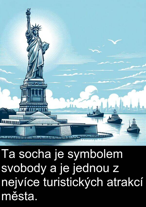 atrakcí: Ta socha je symbolem svobody a je jednou z nejvíce turistických atrakcí města.