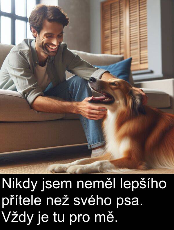 svého: Nikdy jsem neměl lepšího přítele než svého psa. Vždy je tu pro mě.