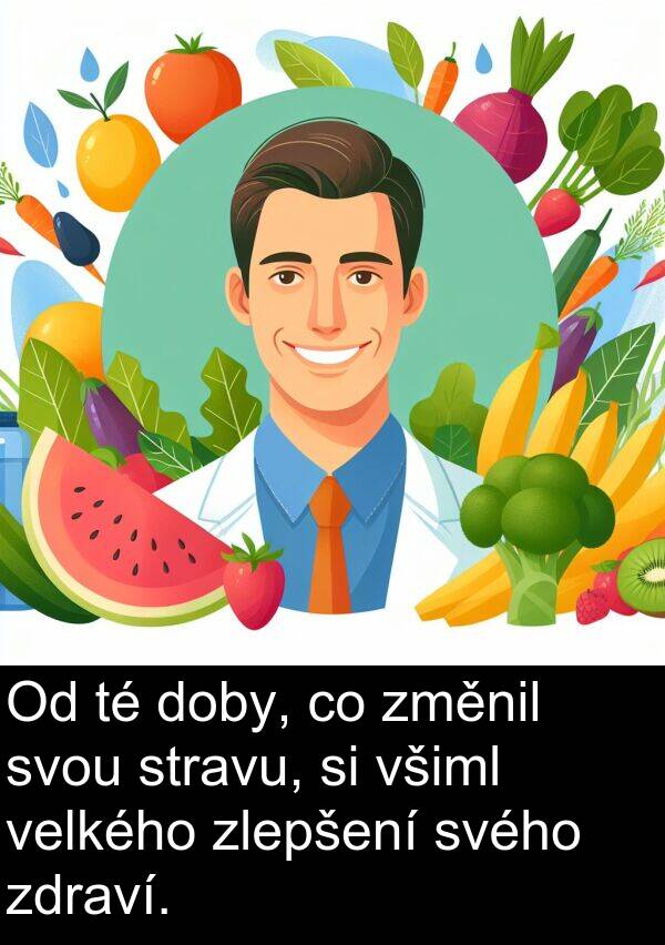 zdraví: Od té doby, co změnil svou stravu, si všiml velkého zlepšení svého zdraví.