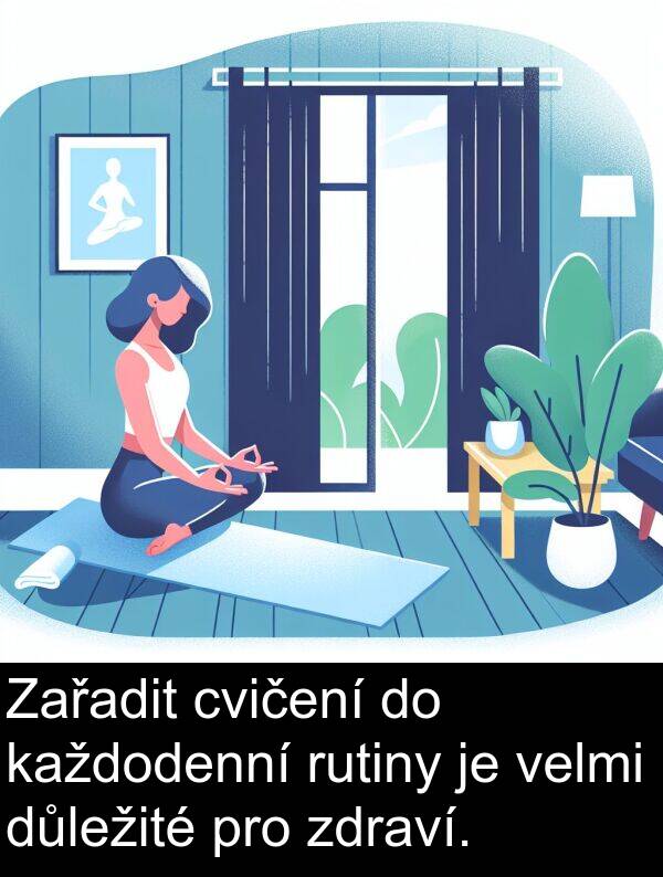 cvičení: Zařadit cvičení do každodenní rutiny je velmi důležité pro zdraví.