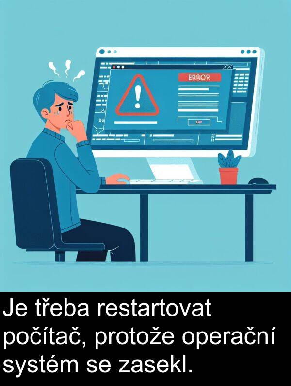 operační: Je třeba restartovat počítač, protože operační systém se zasekl.