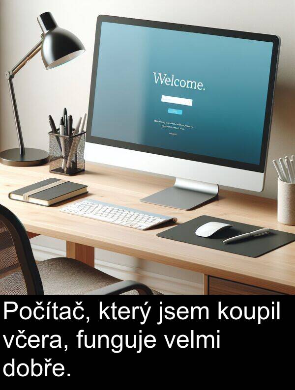 včera: Počítač, který jsem koupil včera, funguje velmi dobře.