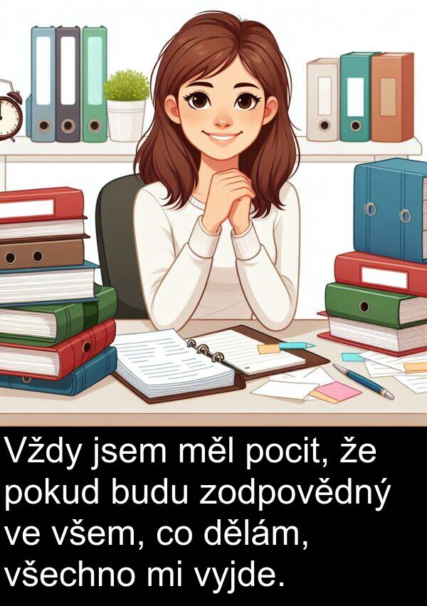 zodpovědný: Vždy jsem měl pocit, že pokud budu zodpovědný ve všem, co dělám, všechno mi vyjde.