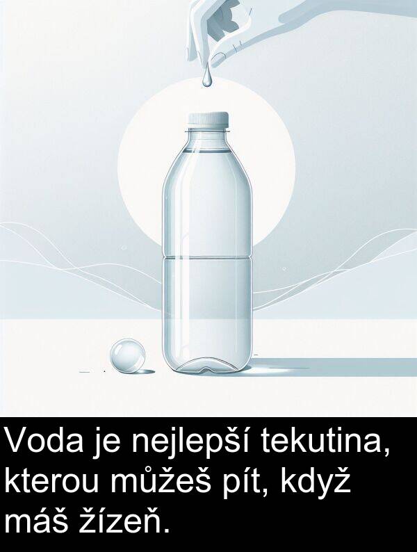 tekutina: Voda je nejlepší tekutina, kterou můžeš pít, když máš žízeň.